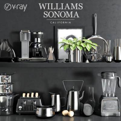 现代厨房 家用电器组合 厨房家电 打汁机 搅拌机 面包机